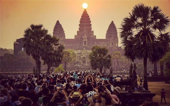 Sunrise at Angkor wat. The UNESCO temples.